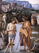 PERUGINO, Pietro Baptism of Christ (detail) a oil painting on canvas